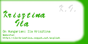 krisztina ila business card